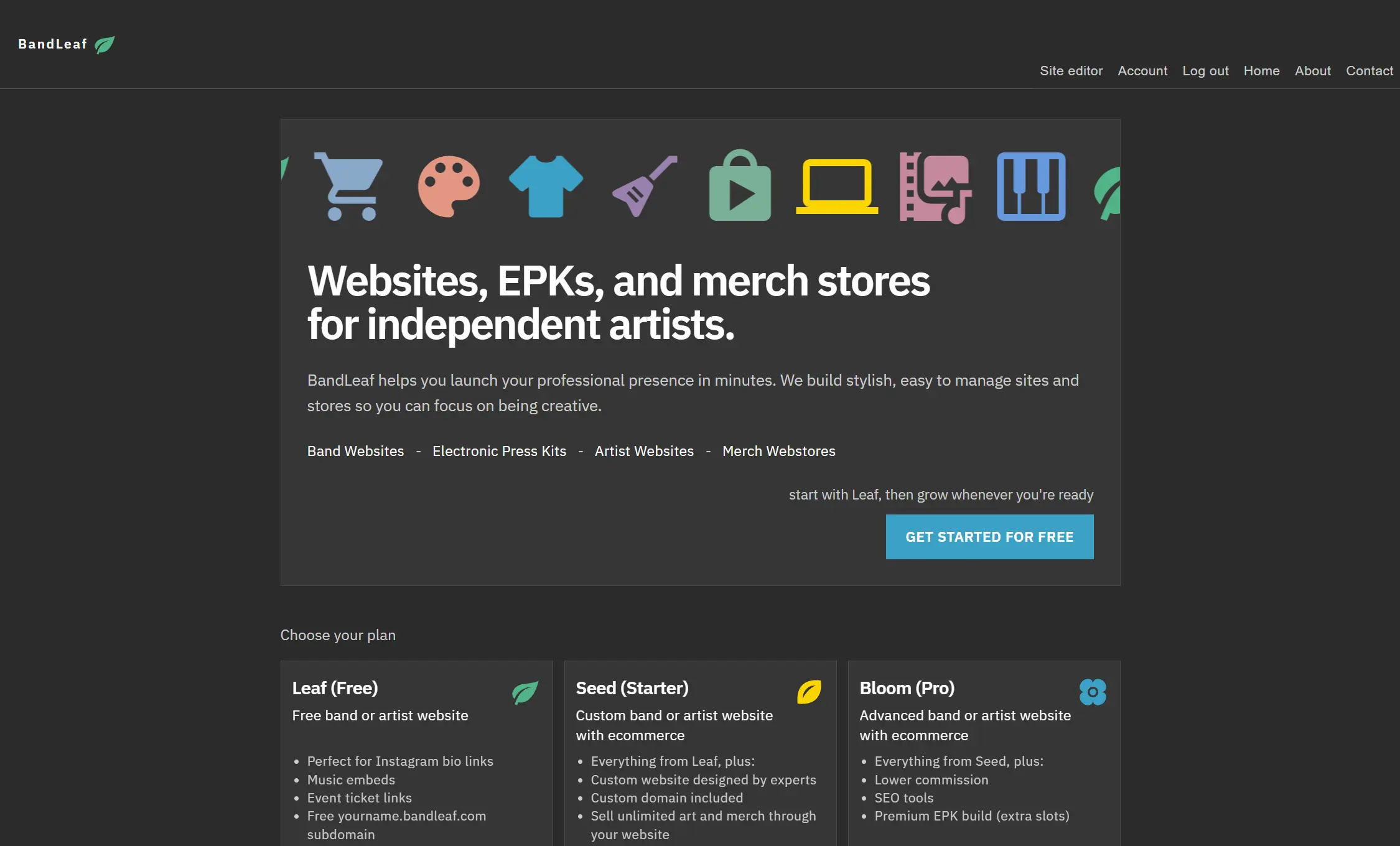 BandLeaf platform screenshot