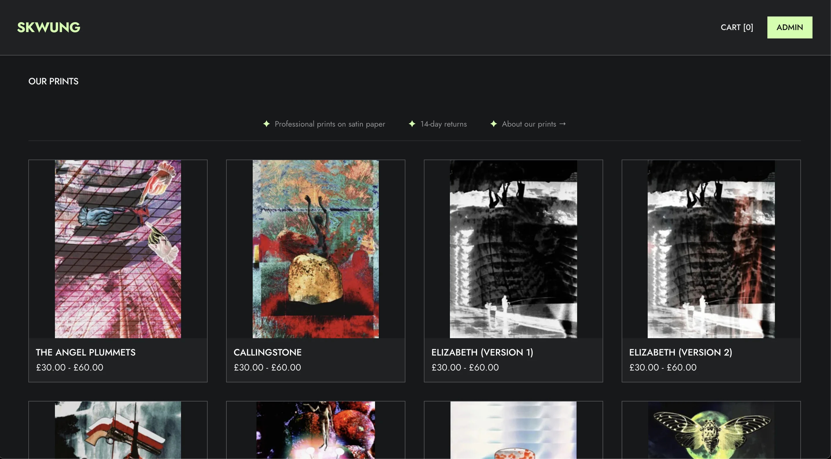 Skwung Webstore - custom e-commerce website built by Webtree Services